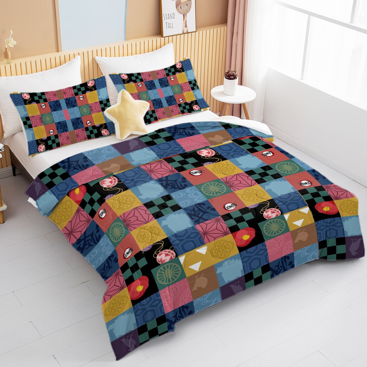 Demon Talisman Patches Comforter Set