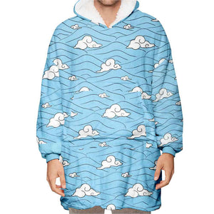 Final Selection Pattern Oversized Fleece Blanket Hoodie