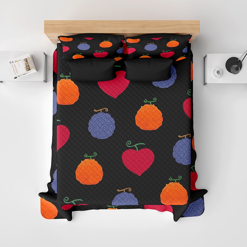 Devil Fruits All Over Brushed Quilted Blanket Set