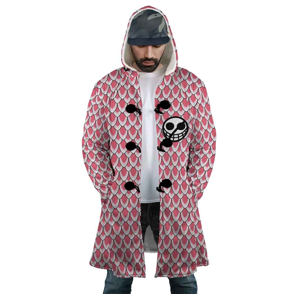 Doffy Scale Brushed Hooded Cloak Coat