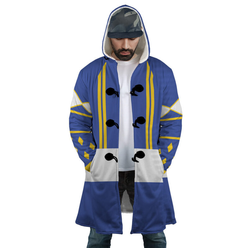 Blue Ranger Hooded Cloak Coat