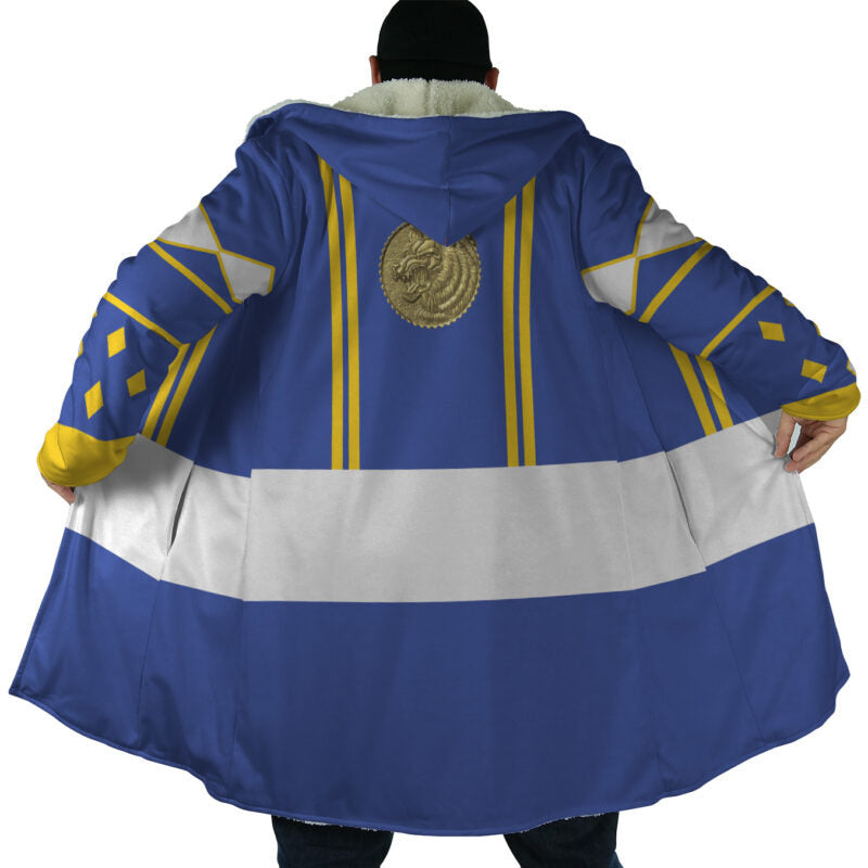 Blue Ranger Hooded Cloak Coat