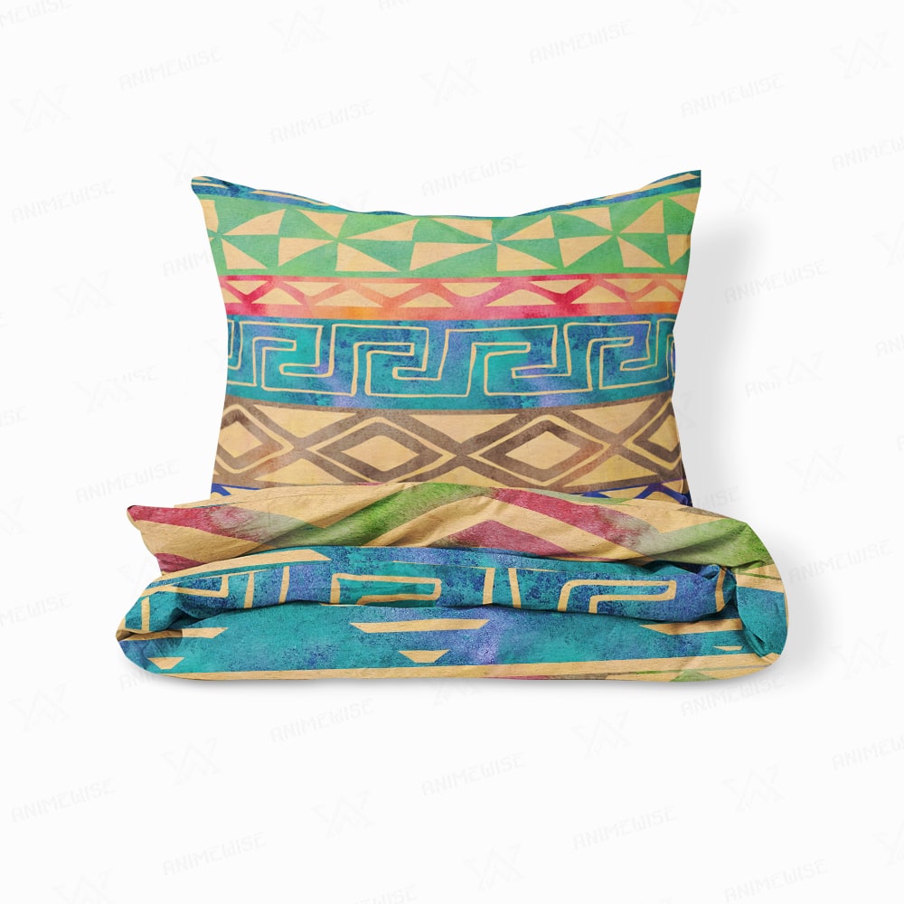 Ikat Tribal Ethnic Motif Pattern Duvet Cover Bedding