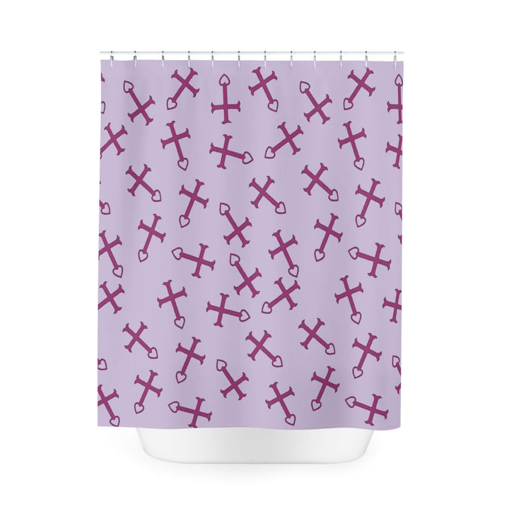 Erza Cross Heart Fusion Pattern Shower Curtains