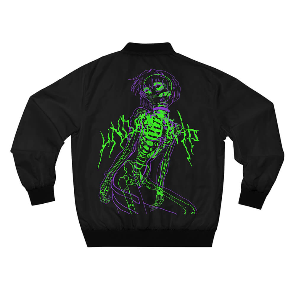 Evangelion Rei Skeleton Brushed Genesis Neon Bomber Jacket