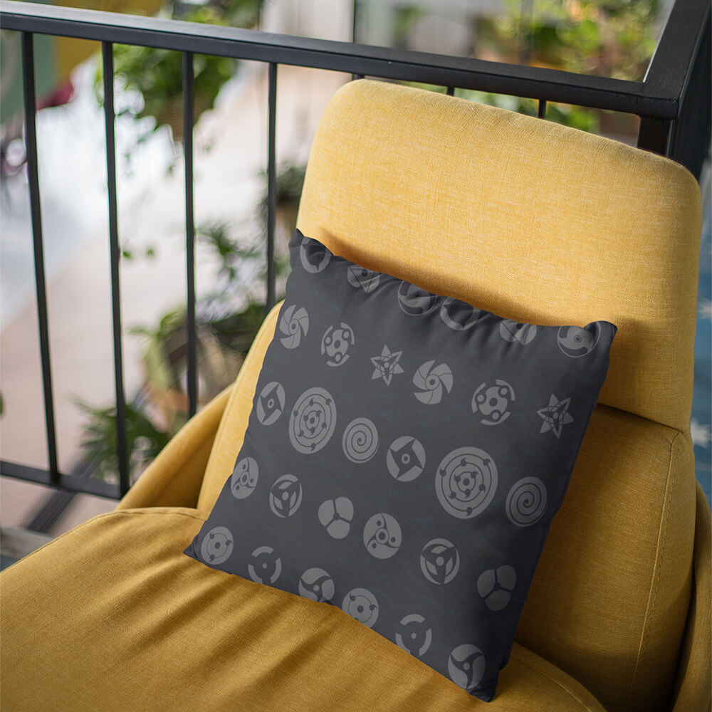 Anime Shinobi Eyes All Over Brushed Throw Pillow