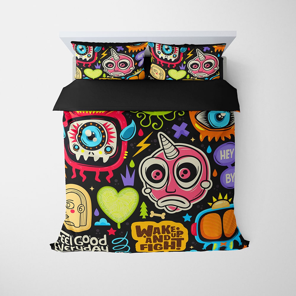 Feel Good Doodle Monster Comforter Bedding