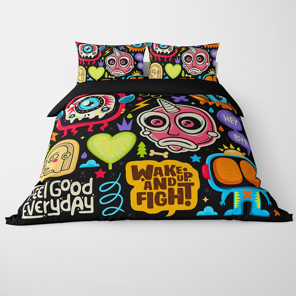 Feel Good Doodle Monster Duvet Cover Bedding