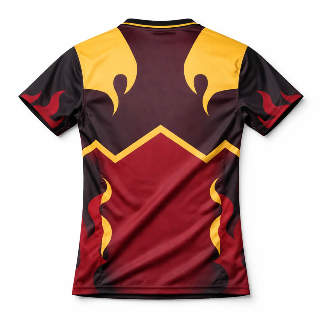 Flame Pattern Compression Rash Guard Person