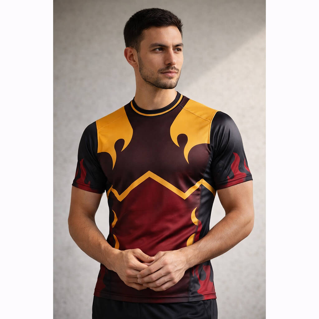 Flame Pattern Compression Rash Guard
