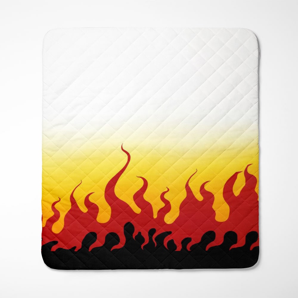 Flame Pillar Demon Corp Pattern Bedspread Quilt Set