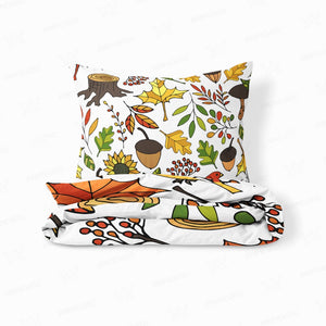 Floral Fallen Leaves Autumn Pattern Comforter Set Bedding