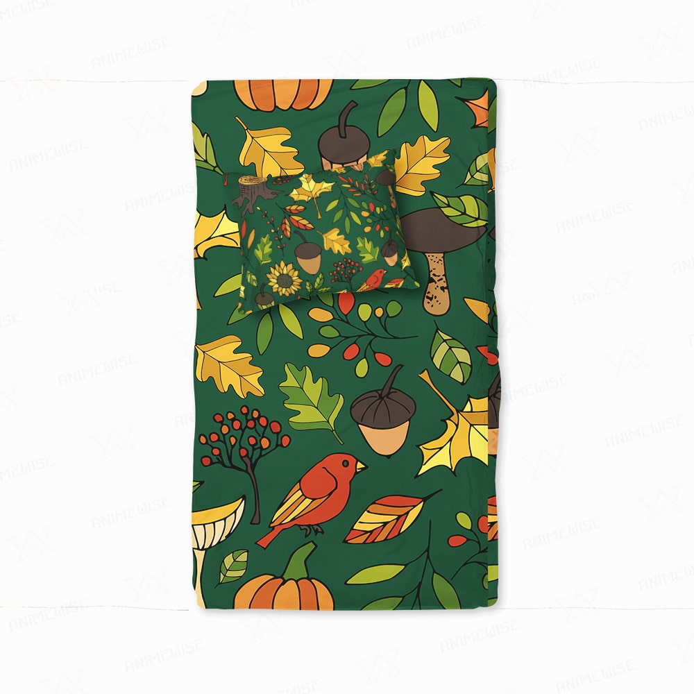 Floral Fallen Leaves Autumn Duvet Cover Bedding