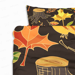 Floral Fallen Leaves Pattern Comforter Set Bedding