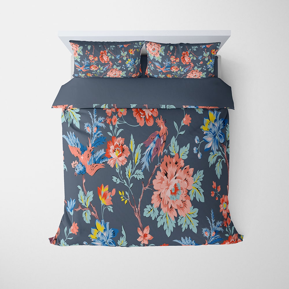 Floral Print Vintage Look Comforter Set Bedding