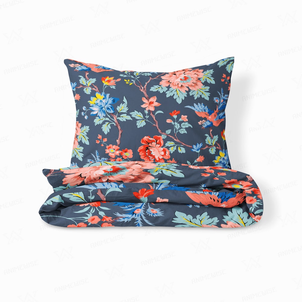 Floral Print Vintage Look Duvet Cover Bedding