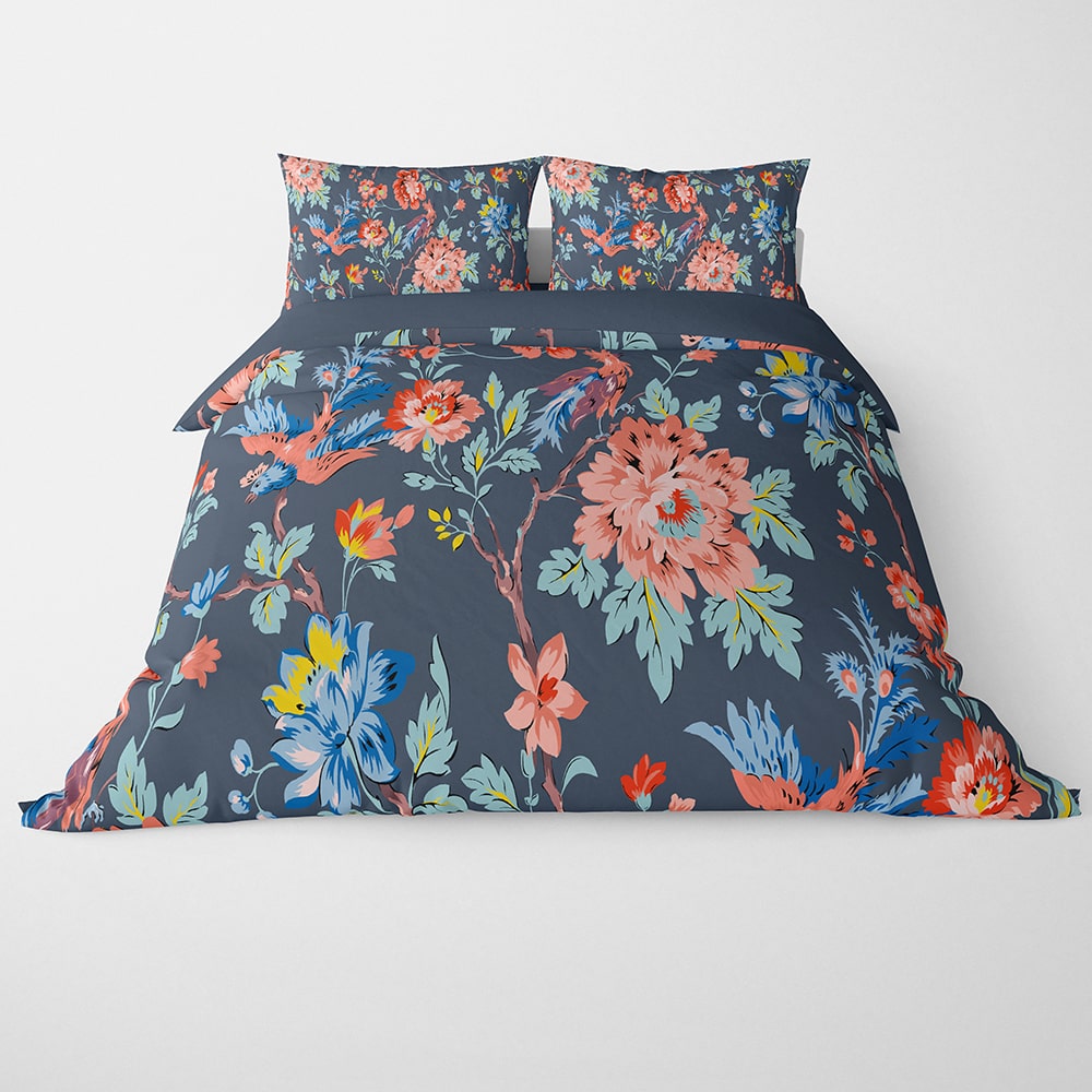 Floral Print Vintage Look Duvet Cover Bedding