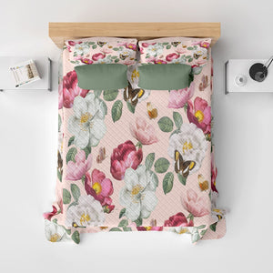 Floral butterfly pattern Quilt Bedding