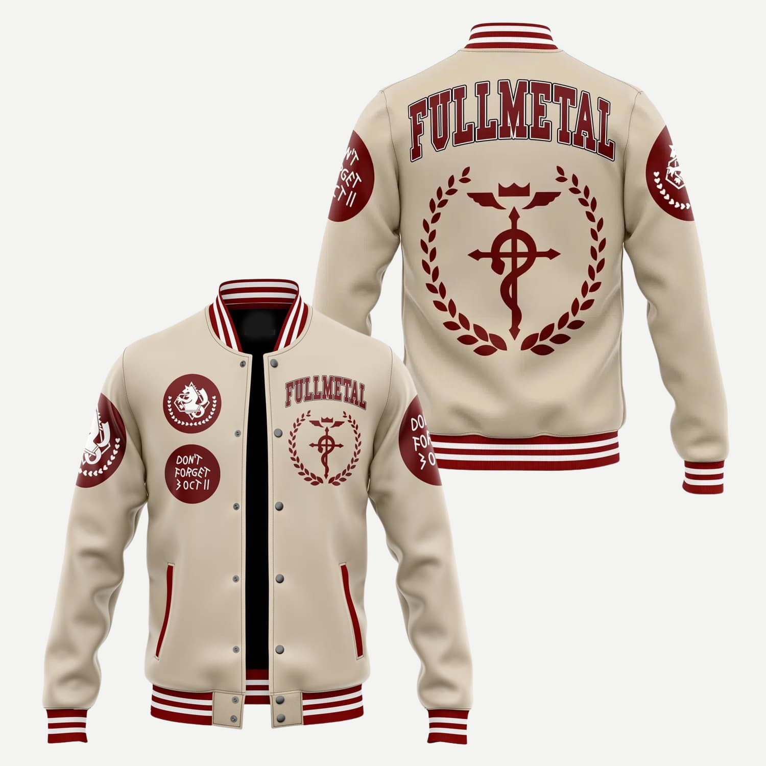 Fullmetal Dont Forget Varsity Jacket