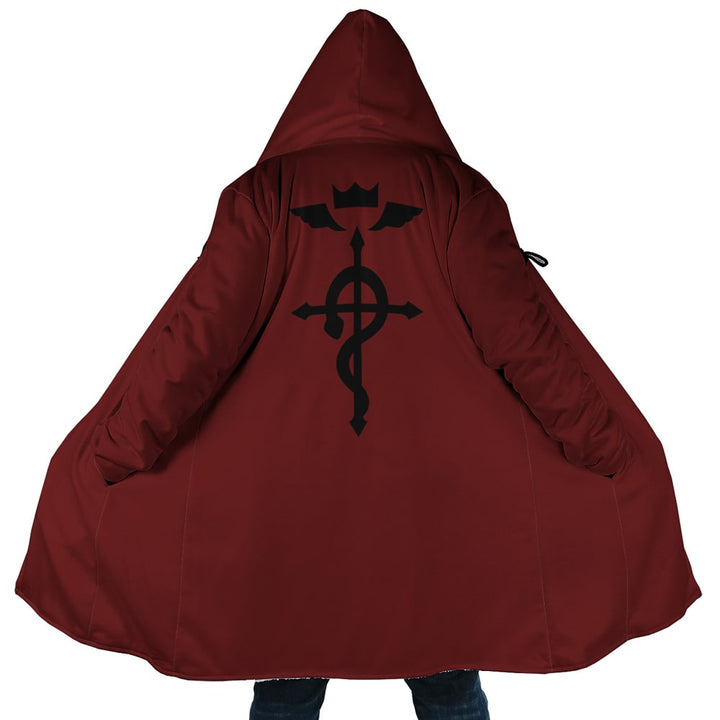 Fullmetal Elric Fleece Hooded Cloak Coat