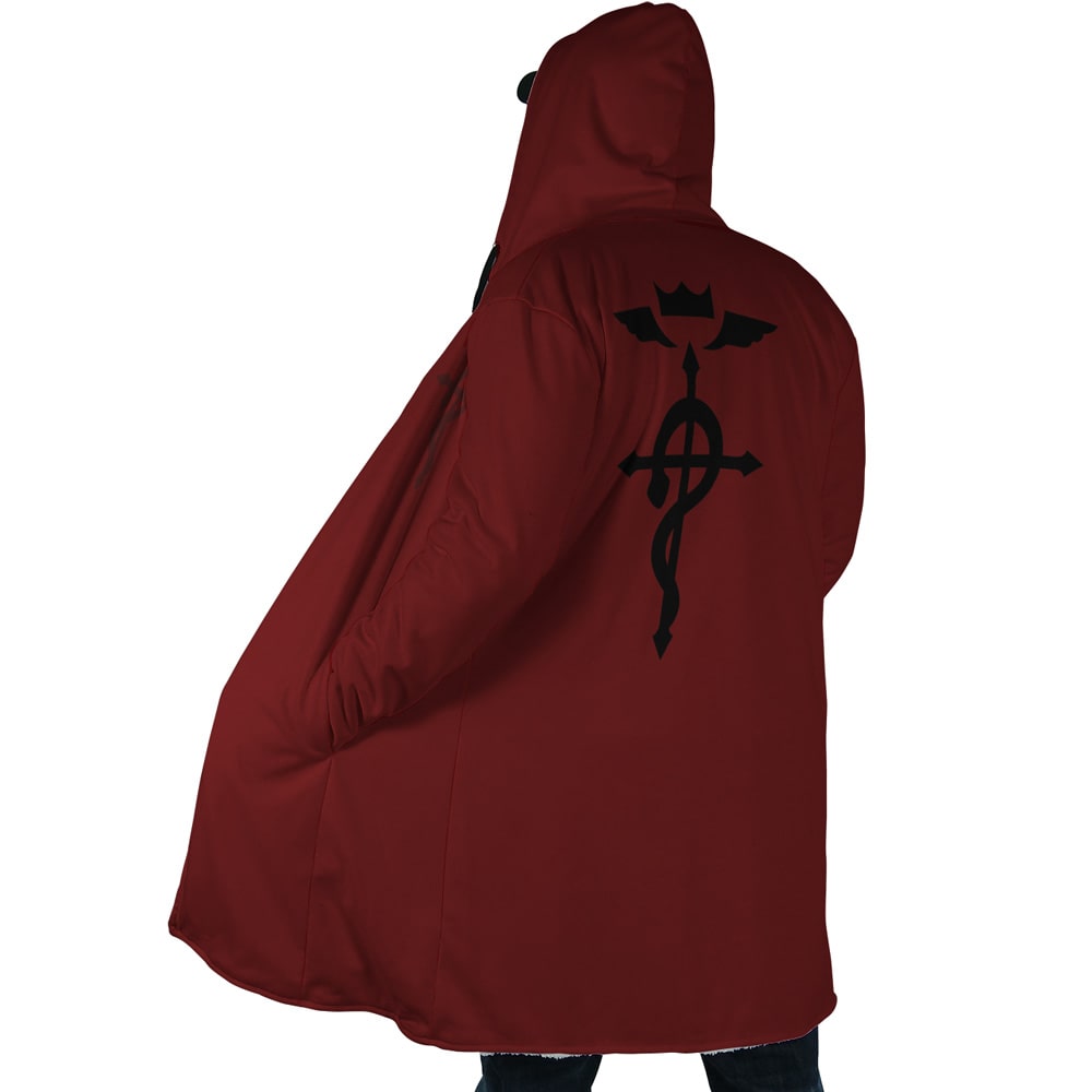 Fullmetal Elric Fleece Hooded Cloak Coat