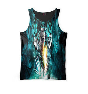 Goku Vegeta SSJ Level Embossed Sketch Dragon Ball Tank Top