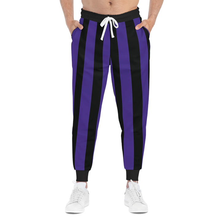 Goth School Stripes Purple Sweatpants Joggers