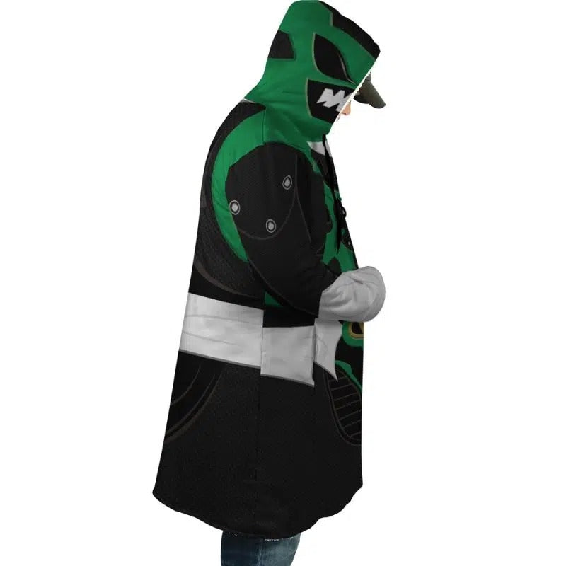 Green Psycho Ranger Dream Hooded Cloak Coat