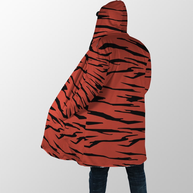 Mista Tiger Skin Pattern Hooded Cloak Coat