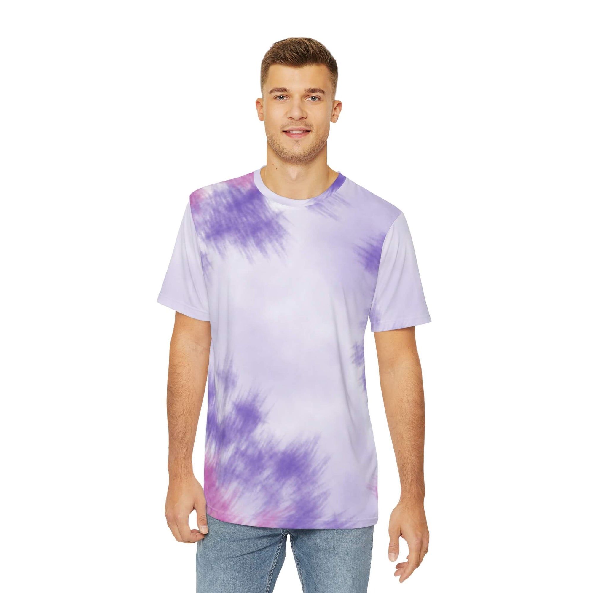 Gum Gum Purple Tie-Dye Fusion Casual Round Collar T-Shirt