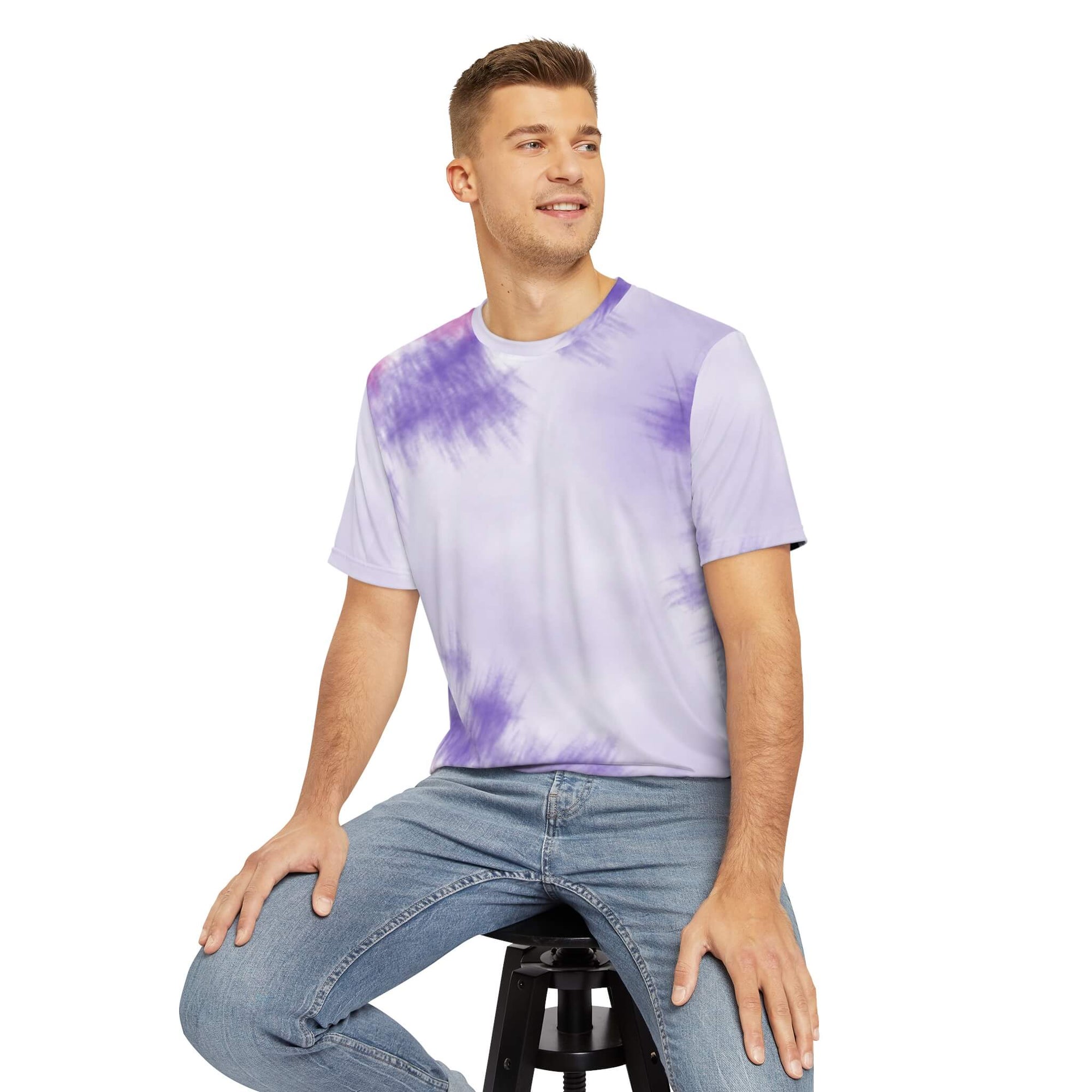 Gum Gum Purple Tie-Dye Fusion Casual Round Collar T-Shirt