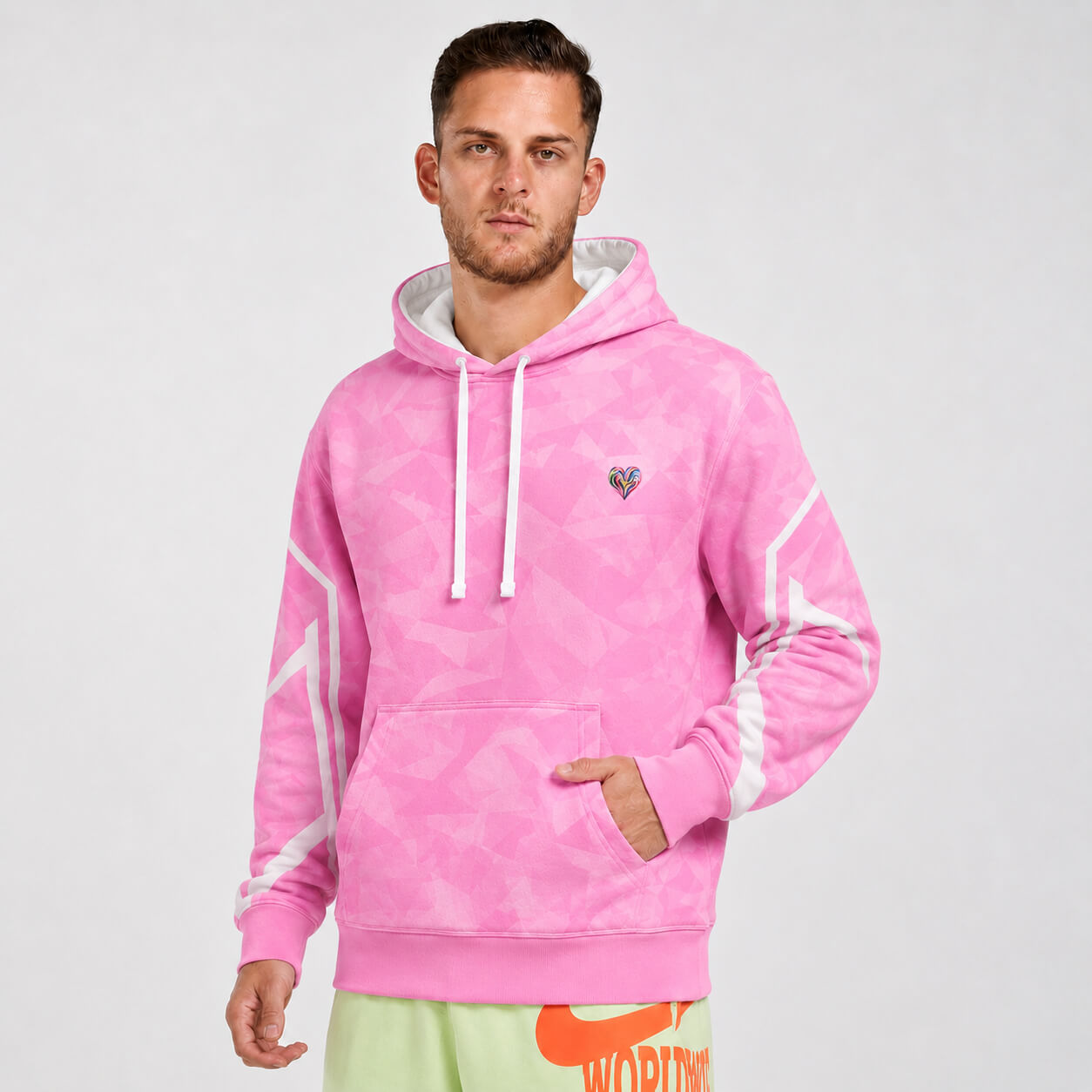 Heart Pulse Pink Graphic Hoodie