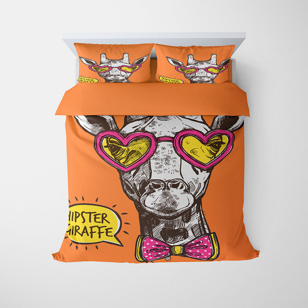 Hipster Giraffe Comforter Bedding