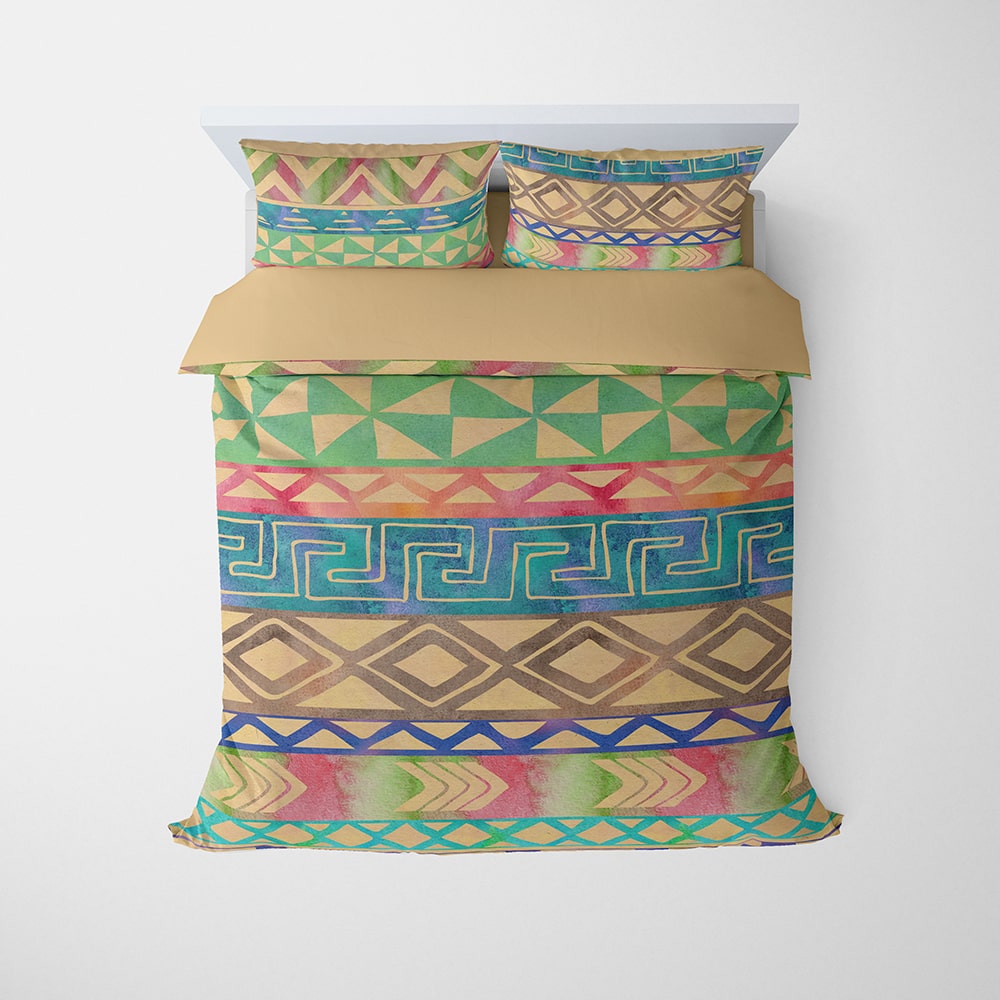 Ikat Tribal Ethnic Motif Pattern Comforter Set Bedding