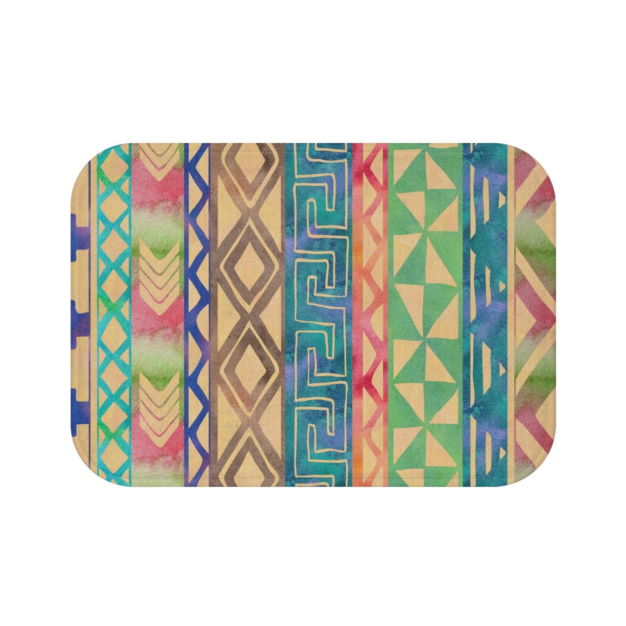 Ikat Tribal Ethnic Motif Pattern Bath Mats