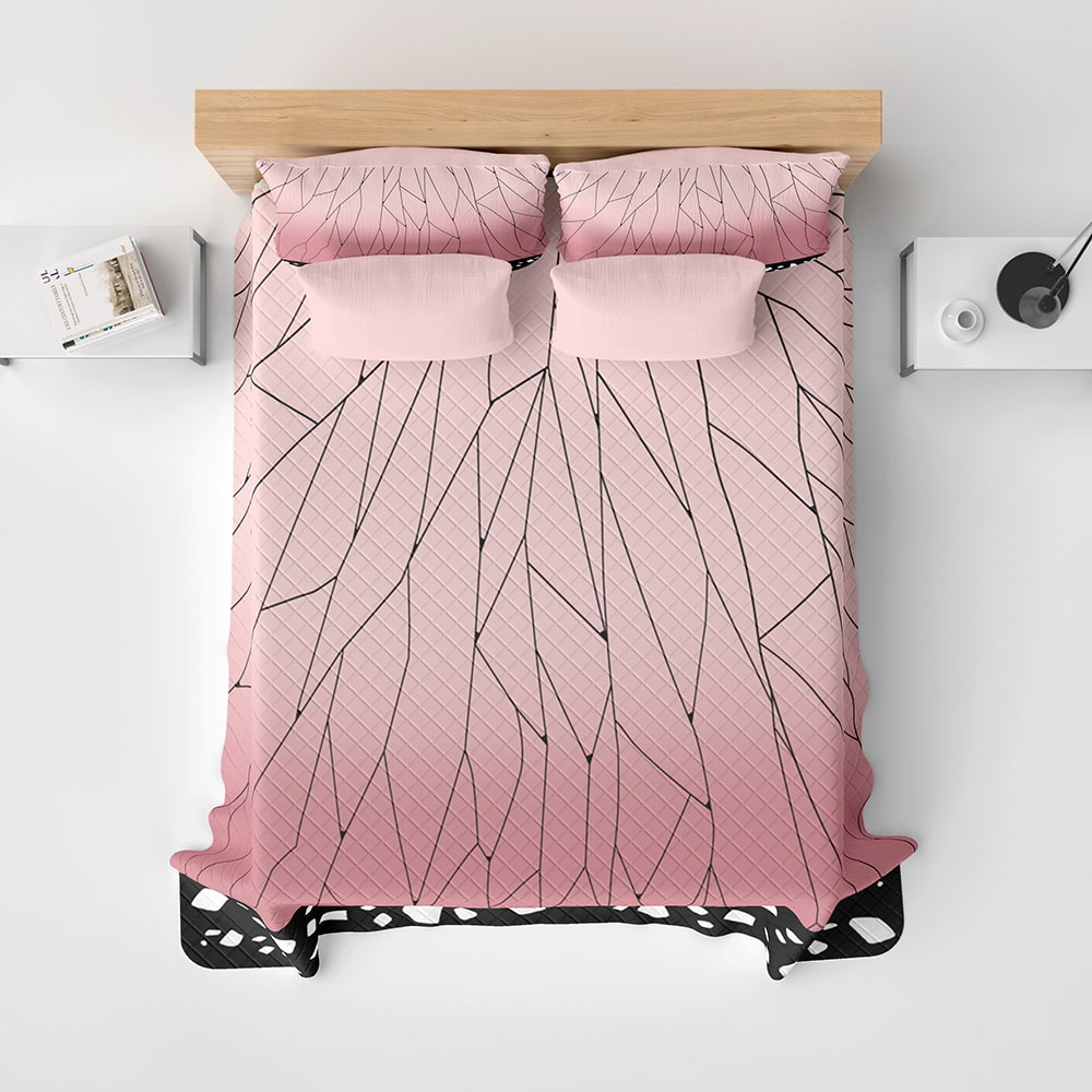 Insect Pillar Demon Slaying Pattern Bedspread Quilt Set