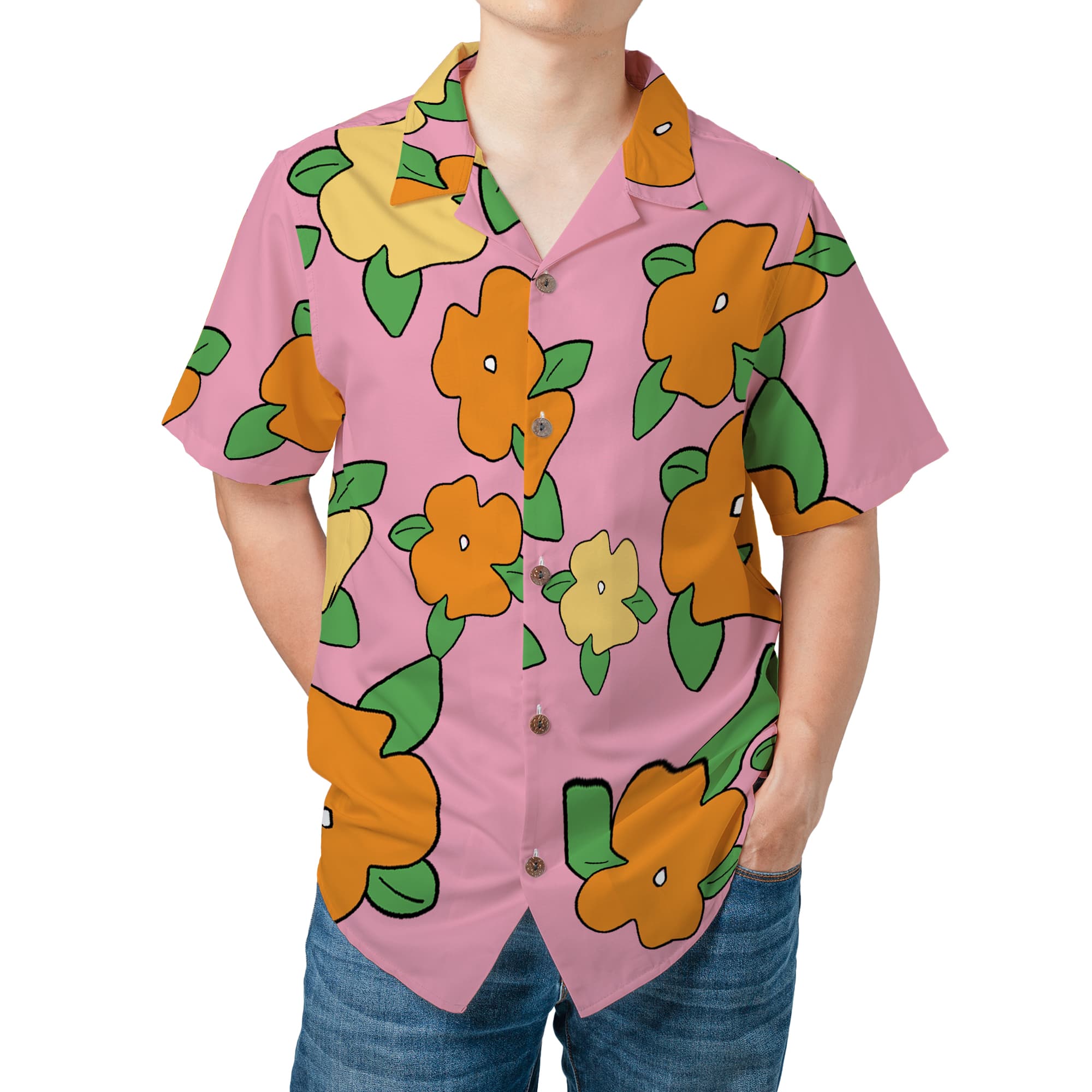Jimbei Egghead Floral Cosplay Hawaiian Shirt