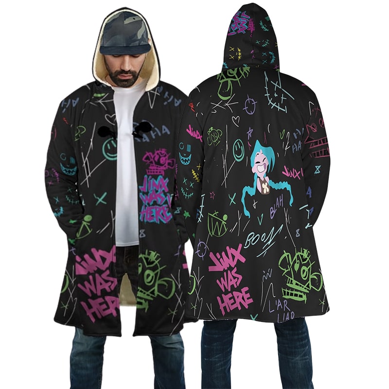 Jinx Graffiti Hooded Cloak Coat