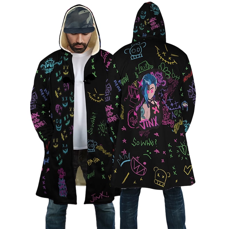Jinx Graffiti Arcane Hooded Cloak Coat