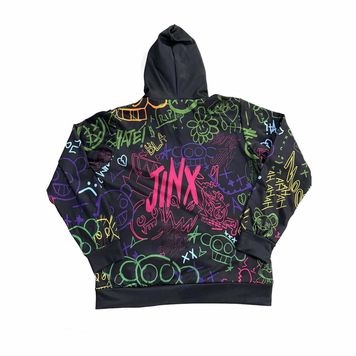 Jinx Neon Graffiti Pullover Hoodie