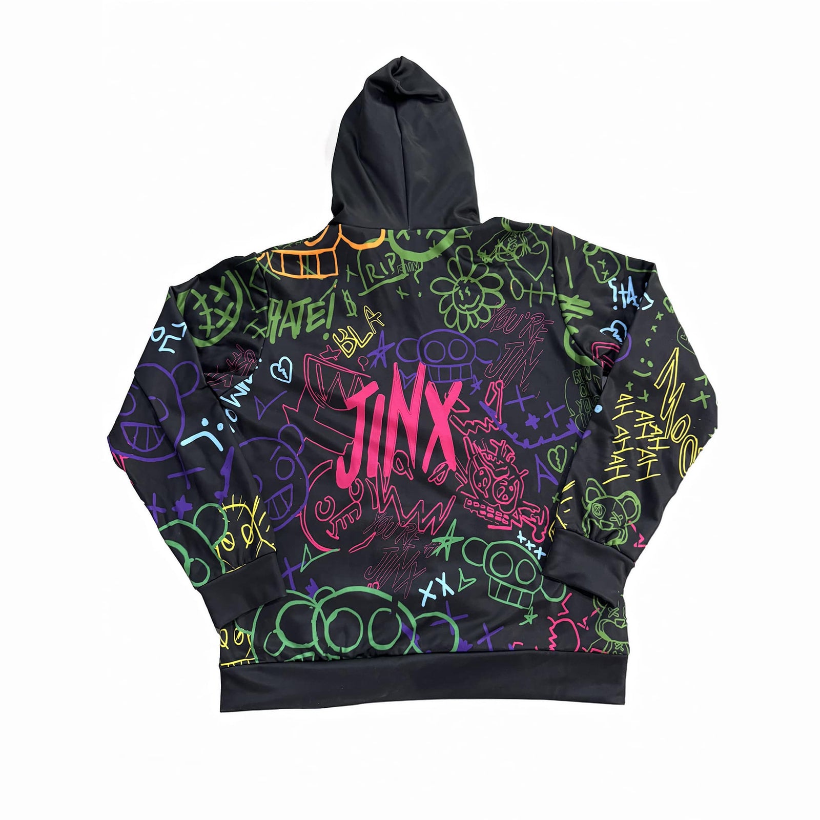 Jinx Neon Graffiti Pullover Hoodie