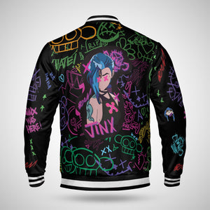 Jinx Graffiti Baseball Varsity Jacket