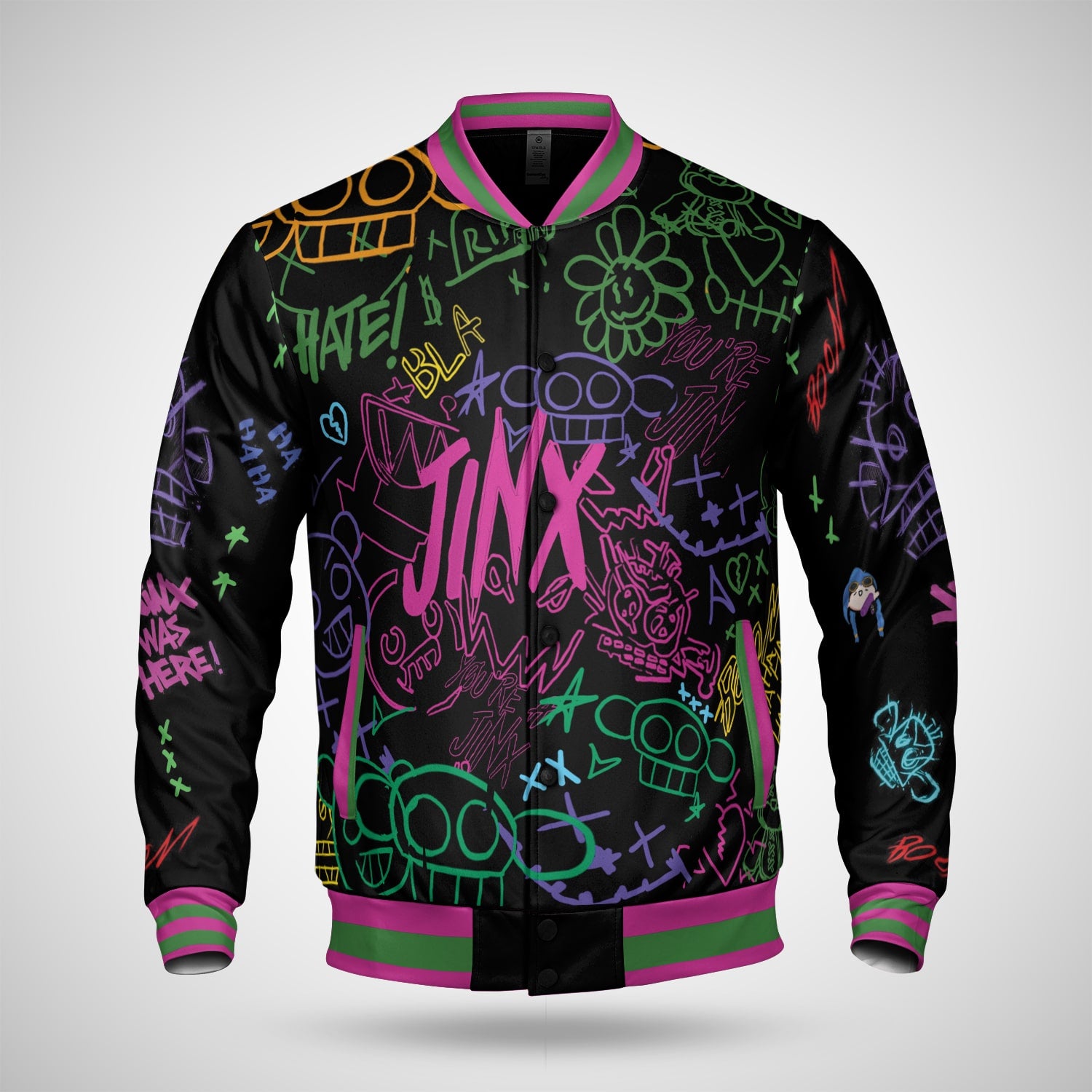 Jinx Graffiti Baseball Varsity Jacket