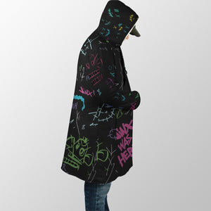 Jinx Graffiti Hooded Cloak Coat