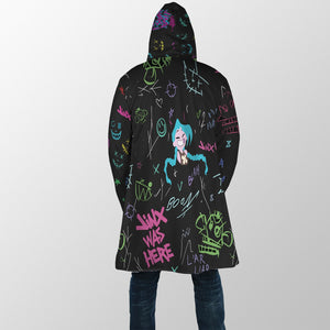 Jinx Graffiti Hooded Cloak Coat