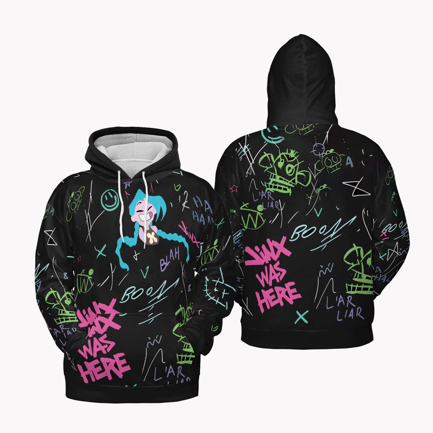 Jinx Graffiti Arcane Pullover Hoodie