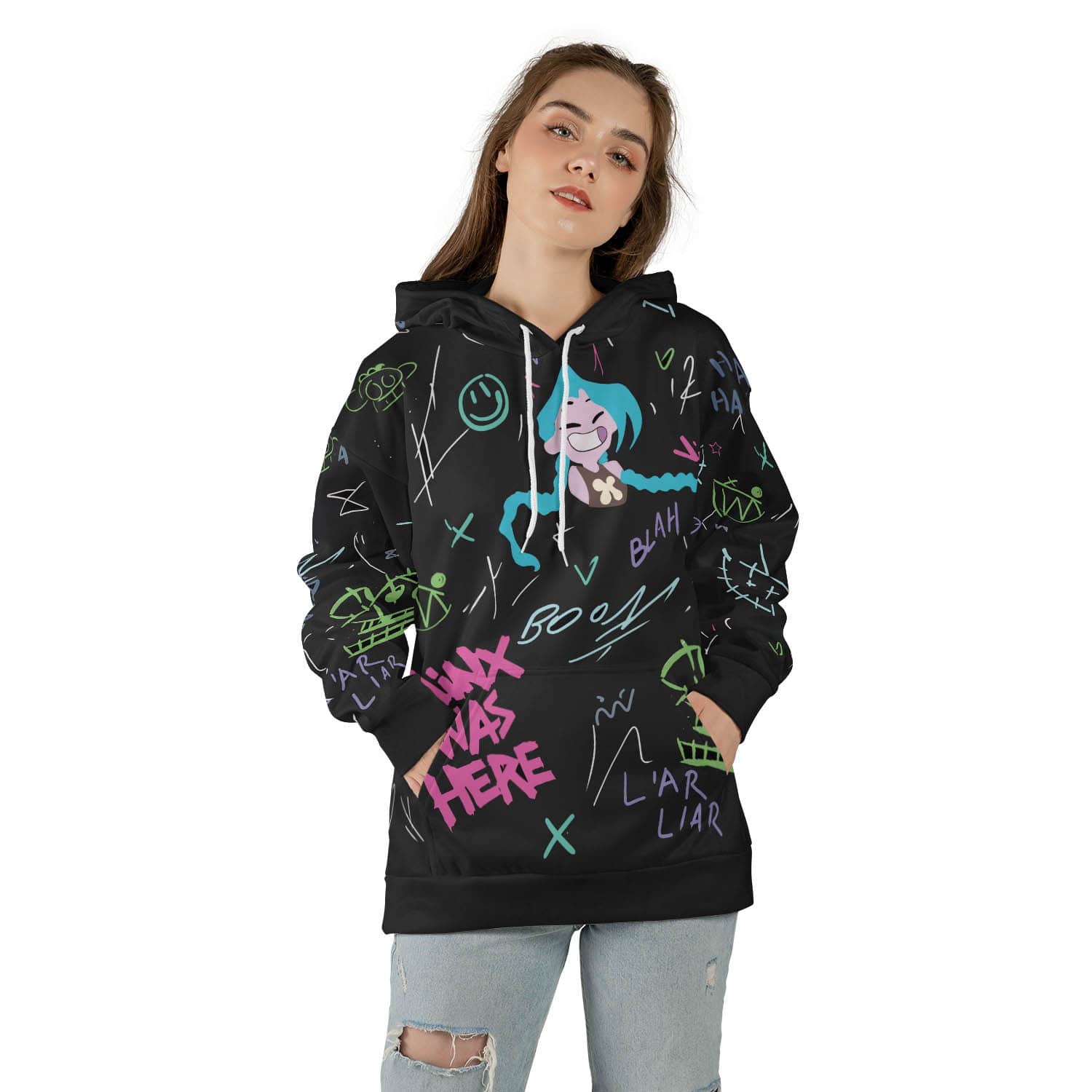 Jinx Graffiti Arcane Pullover Hoodie