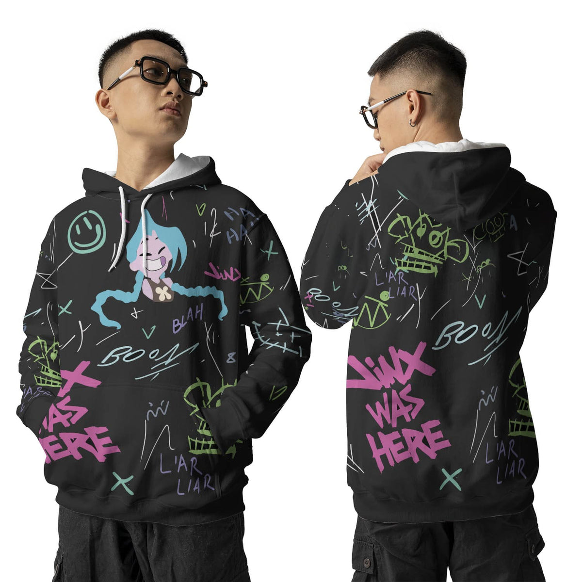 Jinx Graffiti Arcane Pullover Hoodie