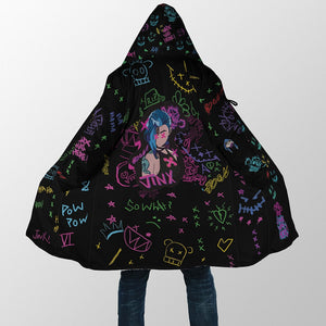 Jinx Graffiti Arcane Hooded Cloak Coat