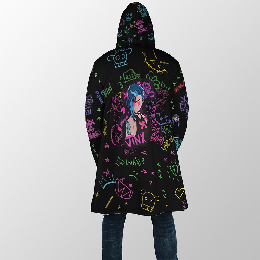 Jinx Graffiti Arcane Hooded Cloak Coat